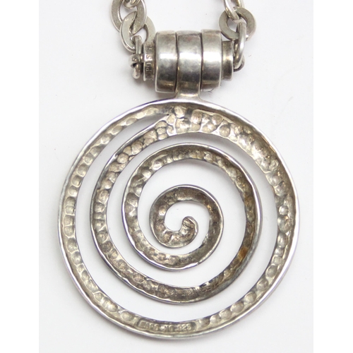 1137 - Joseph Esposito, an interesting retro style swirled silver necklace with magnetic clasp, marked Espo... 