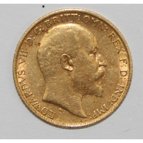 1213 - British Gold Coins - Edward VII (1901-1910), 1905 gold half sovereign coin, London mint, approx 3.97... 