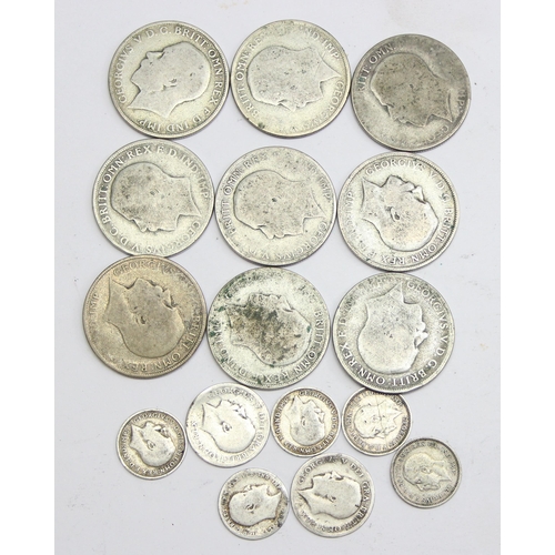 1266 - Qty of assorted mixed British silver coins, 0.500 silver approx 98.58g gross and full silver approx ... 