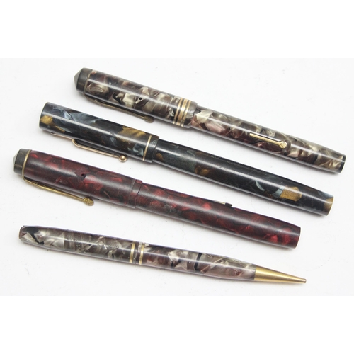 1654 - 3 vintage Fountain pens to inc 2 Conway Stewart, one a 388, both with 14ct gold nibs, a Swan Minor N... 