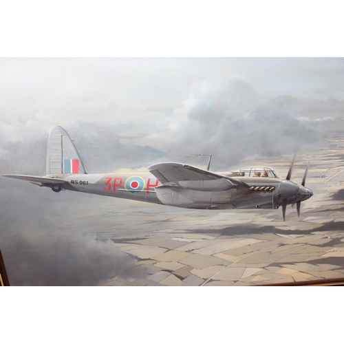 420 - Maurice Gardner (British, b.1926), Oil on board of a WW2 period Mosquito in flight, signed lower lef... 