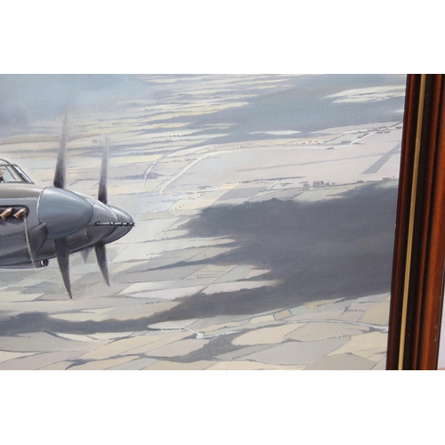 420 - Maurice Gardner (British, b.1926), Oil on board of a WW2 period Mosquito in flight, signed lower lef... 