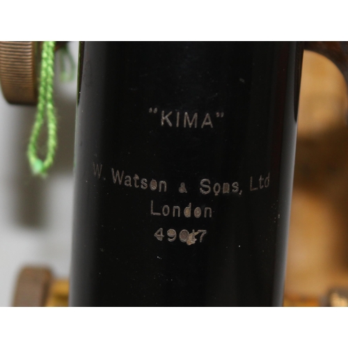 664 - Vintage Kima 4907 microscope by W. Watson & Sons Ltd of London