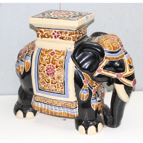 1809 - Large ceramic elephant conservatory seat approx. 44cm in Height