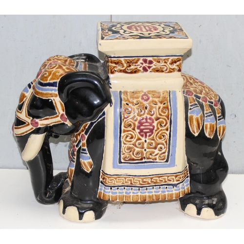 1809 - Large ceramic elephant conservatory seat approx. 44cm in Height