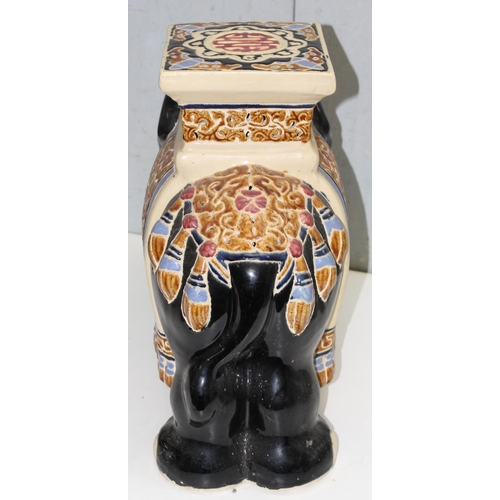 1809 - Large ceramic elephant conservatory seat approx. 44cm in Height