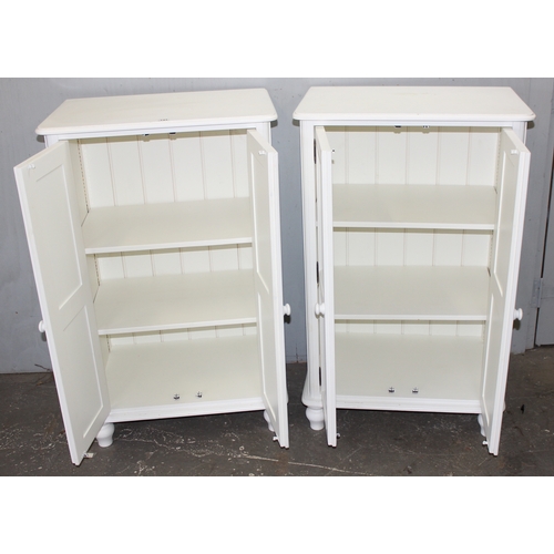 141 - Pair of modern small white children's wardrobes, approx 72 cm W x 49 cm D x 118 cm H