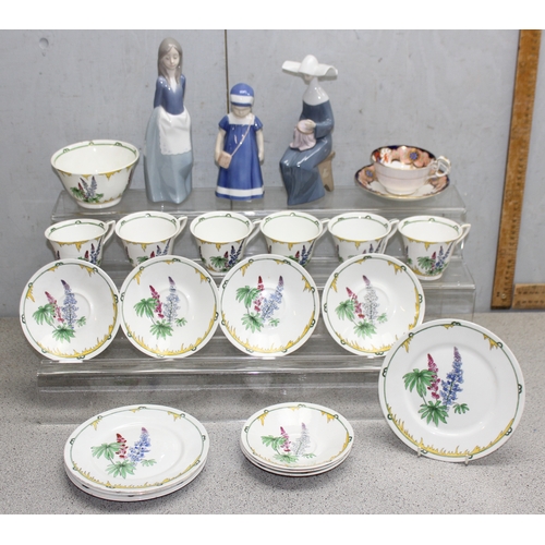 1623A - Mixed ceramics to incl Art Deco period part tea set in the Lupin pattern by Adderleys Ltd, excusive ... 