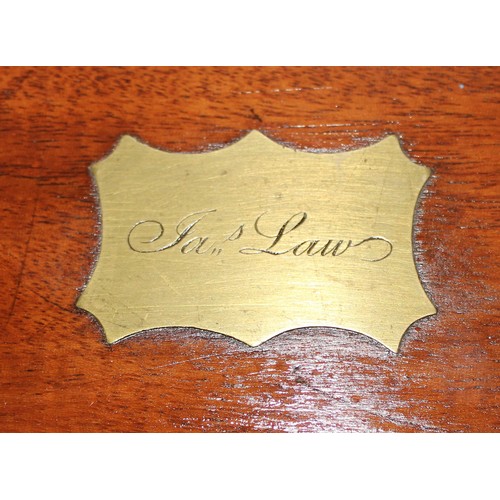 272 - Antique mahogany writing slope with brass bound corners, approx 46cm W x 24cm D x 13cm H