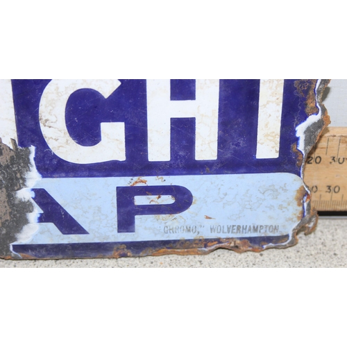 432 - A small vintage enamel Sunlight Soap advertising sign by Chromo of Birmingham, approx 30cm x 16cm