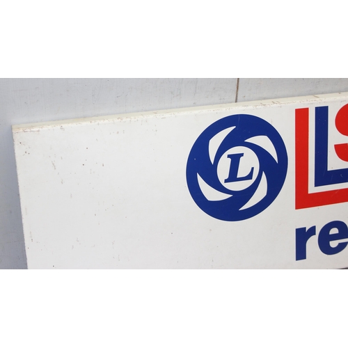 433 - A vintage British Leyland Service Reception aluminium sign, approx 122cm x 31cm