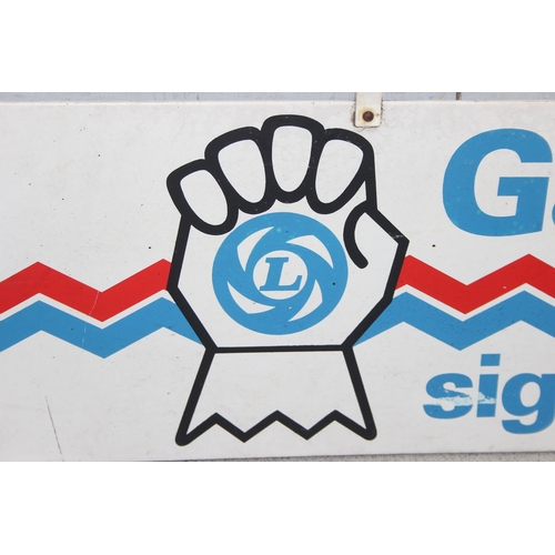 434 - A vintage British Leyland Gauntlet - Sign of a good used car double sided advertising sign, approx 1... 