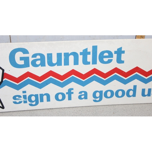 434 - A vintage British Leyland Gauntlet - Sign of a good used car double sided advertising sign, approx 1... 