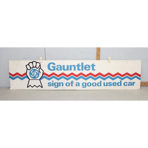 434 - A vintage British Leyland Gauntlet - Sign of a good used car double sided advertising sign, approx 1... 