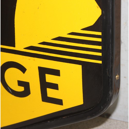 430 - A rare AA Garage double sided enamel sign with wrought iron hanging mount, almost certainly 2 signs ... 