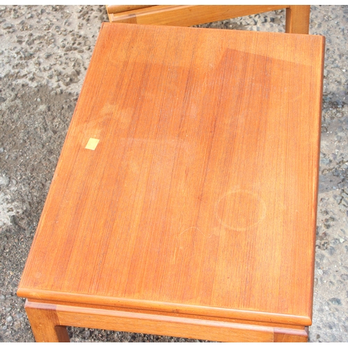 13 - 2 mid-century lightwood coffee tables, approx 58cm W x 41cm D x 41cm H