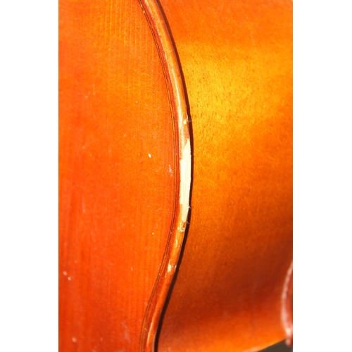 602 - Small wooden cello, no makers mark, believed to be 1/4 size - overall length 100cm