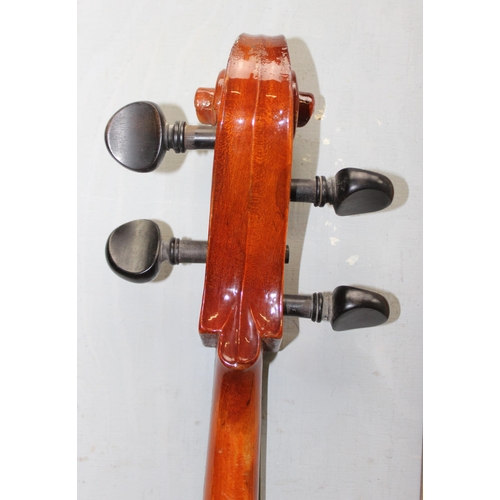 602 - Small wooden cello, no makers mark, believed to be 1/4 size - overall length 100cm