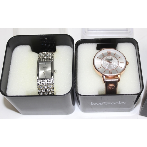 1317 - 5 x assorted boxed ladies watches to incl Love Rocks