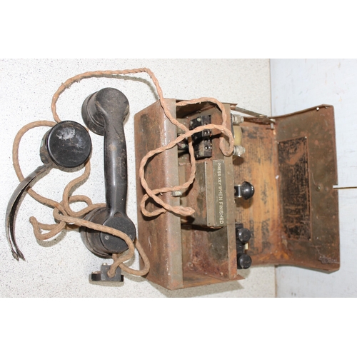 1408 - 2 vintage military field telephone sets