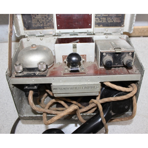 1408 - 2 vintage military field telephone sets