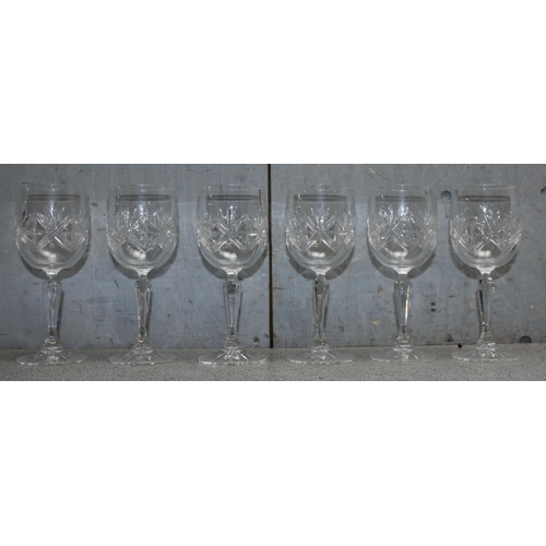 1641 - Set of 6 Edinburgh crystal wine glasses, approx 17cm tall