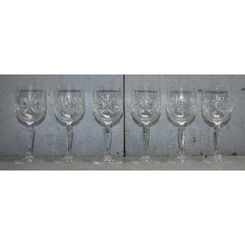 1641 - Set of 6 Edinburgh crystal wine glasses, approx 17cm tall