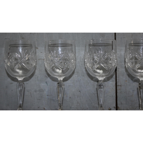 1641 - Set of 6 Edinburgh crystal wine glasses, approx 17cm tall