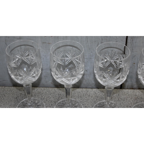 1641 - Set of 6 Edinburgh crystal wine glasses, approx 17cm tall