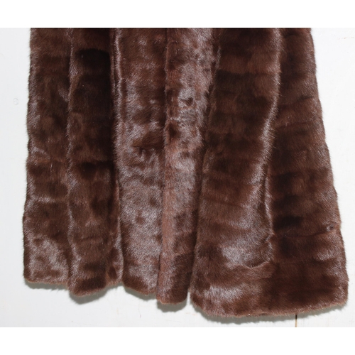 206 - Vintage knee-length brown fur ladies coat from Harrods