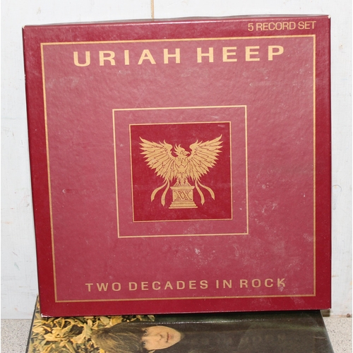 605 - Qty of LPs to include Uriah Heep, The Rolling Stones, The Beatles and Elton John