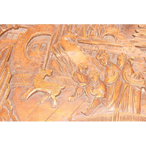 74 - A vintage Chinese carved Camphorwood, approx 100cm wide x 50cm deep x 60cm tall