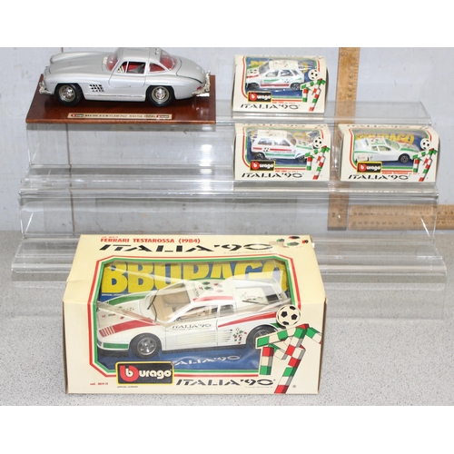 1517 - Qty of toy cars to incl a mounted Mercedes Benz 300 SL (1954), Ferarri Testarossa (1984) in box and ... 