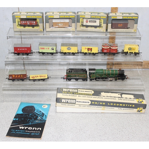 1518 - Qty of model freight carriages and Wrenn Cardiff Castle locomotive in box