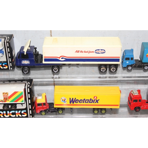 1524 - Mixed lot toy lorries, many with advertising to incl Birds Eye, Weetabix and Polo etc