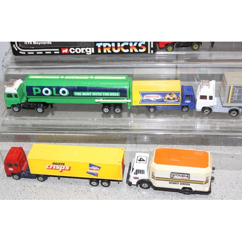 1524 - Mixed lot toy lorries, many with advertising to incl Birds Eye, Weetabix and Polo etc