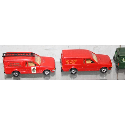 1525 - 13 x diecast Ford Escort vans some with advertising to incl Hotpoint, BT etc