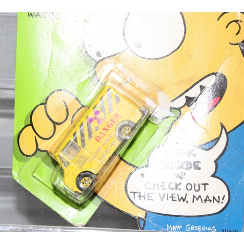 1526 - Hot Wheels The Simpson's 'Homer's Nuclear Waste Van on Bart Simpson card backing, and a Bertie 'frie... 