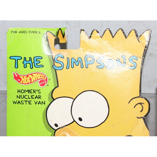 1526 - Hot Wheels The Simpson's 'Homer's Nuclear Waste Van on Bart Simpson card backing, and a Bertie 'frie... 