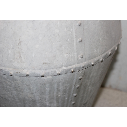 316 - Riveted galvanised well bucket, approx 53cm tall