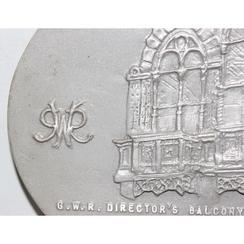 717 - A cast aluminium commemorative plaque for the 125th anniversary of Paddington Station limited editio... 