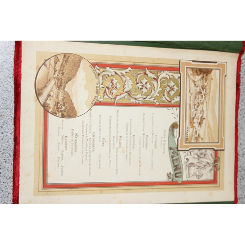 725 - Qty of antique and later railway related ephemera to incl banquet schedule and menu, GWR ledger book... 