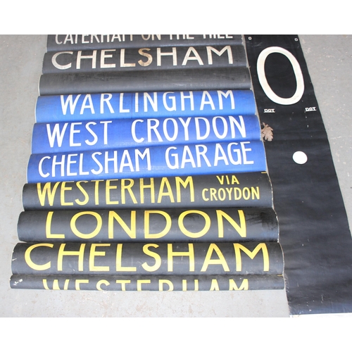 733 - London Transport bus destination & number blinds (2), transfer, lookout arm plate bus tickets, timet... 