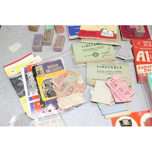 733 - London Transport bus destination & number blinds (2), transfer, lookout arm plate bus tickets, timet... 