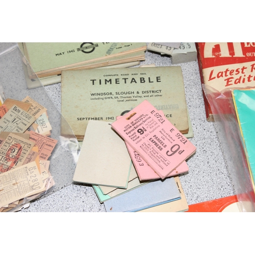 733 - London Transport bus destination & number blinds (2), transfer, lookout arm plate bus tickets, timet... 