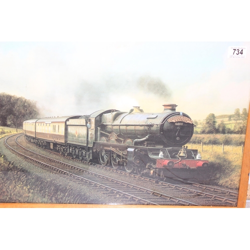 734 - Qty of framed railway prints and photographs, largest approx 60cm x 43cm