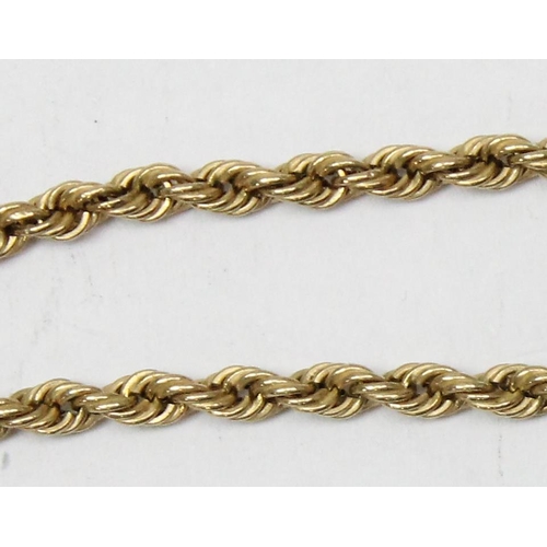 2414 - 9ct gold rope twist necklace, approx 48cm long, approx 3.26g gross