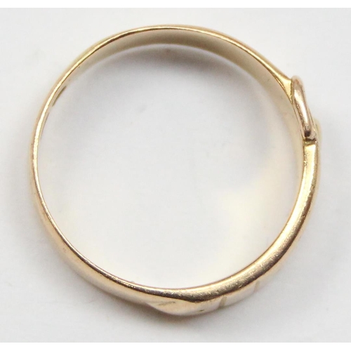 2431 - A Victorian 18ct gold buckle ring, Birmingham 1873, approx size N, approx 4.18g gross