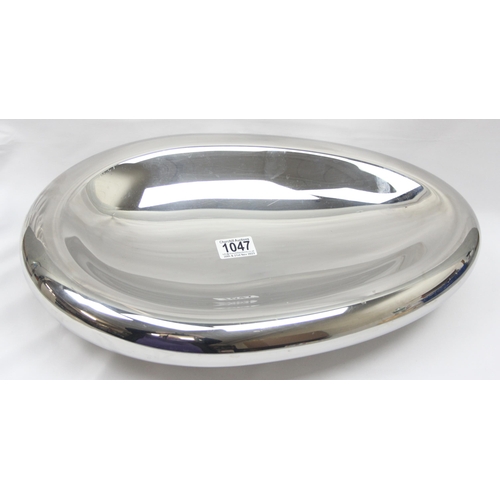 1047 - Alessi of Italy, an unusual retro style double walled silver plate fruit bowl, approx 47cm wide