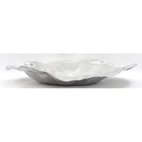 1048 - Alessi of Italy, an usual retro style silver plate fruit or serving bowl with ruffled edge, approx 3... 